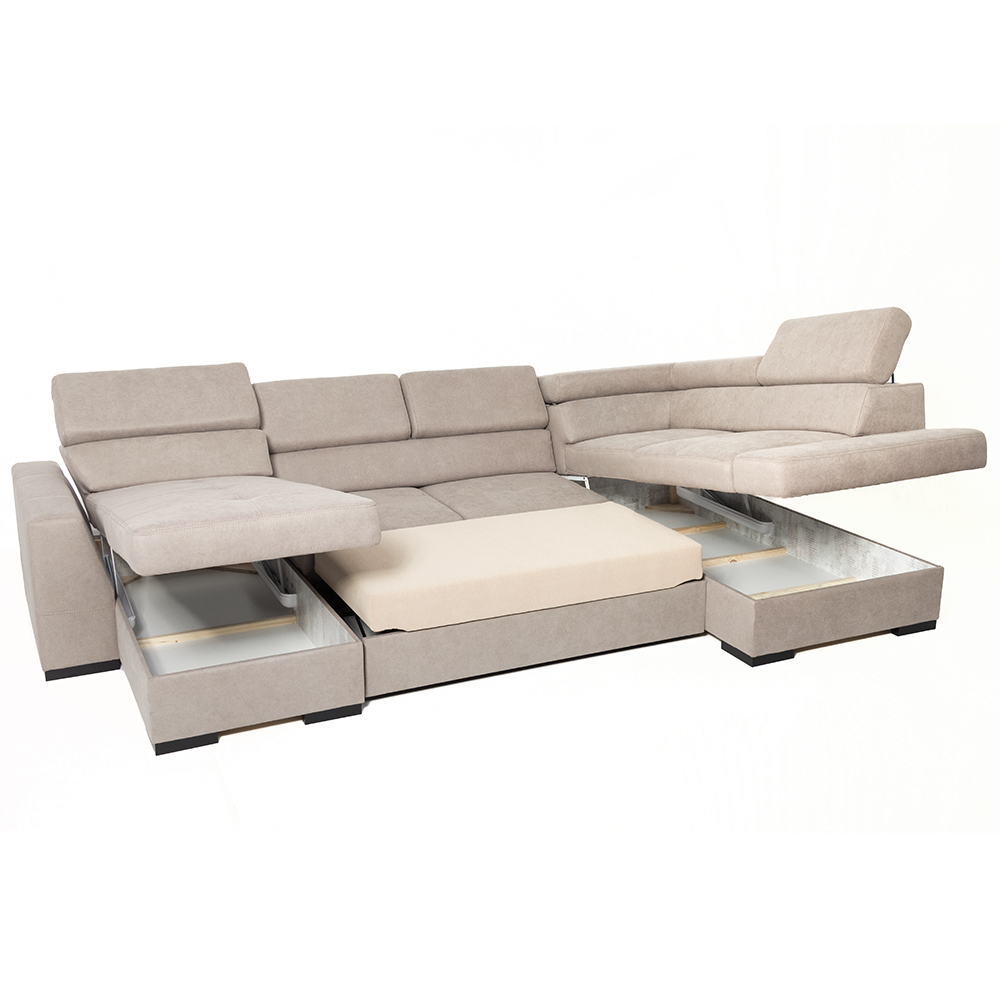 Sedací souprava NEST I | 180x345x205 cm | PRAVÁ | rozkládací | tmavší béžová | POSLEDNÍ KUS