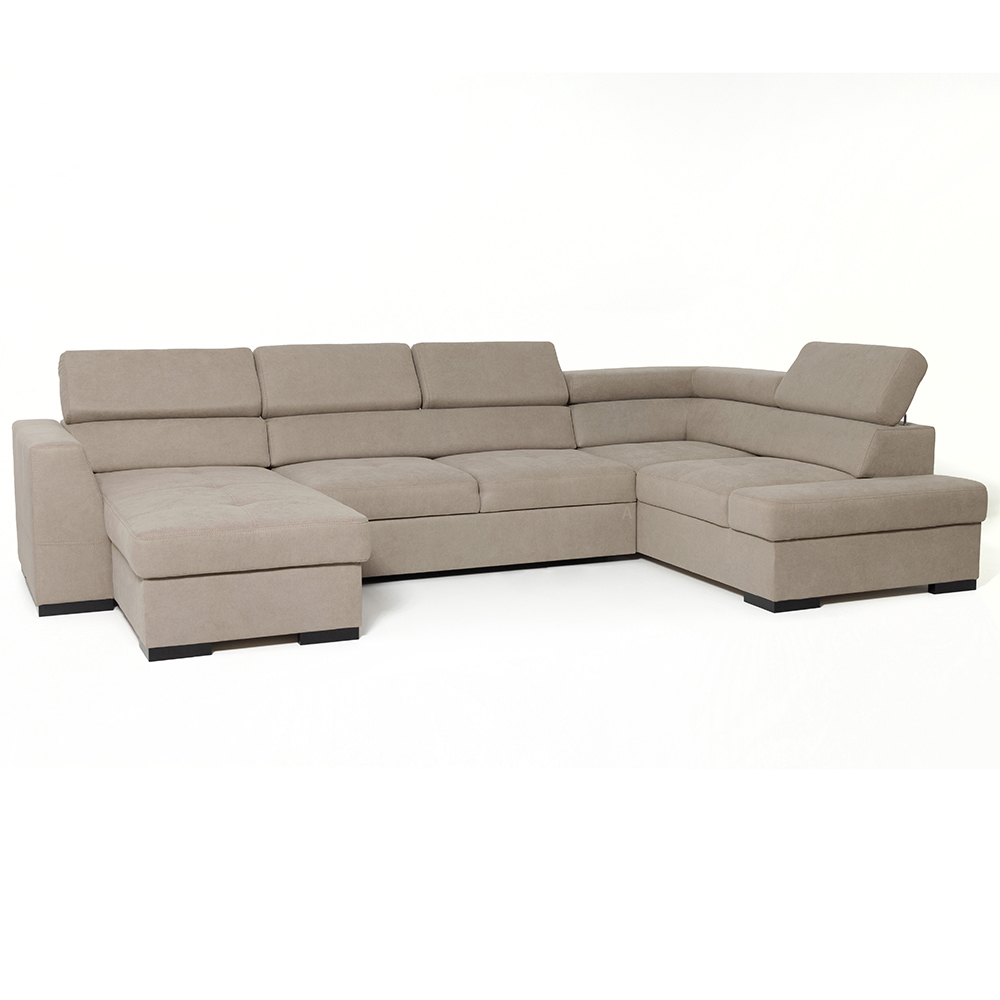 Sedací souprava NEST I | 180x345x205 cm | PRAVÁ | rozkládací | tmavší béžová | POSLEDNÍ KUS