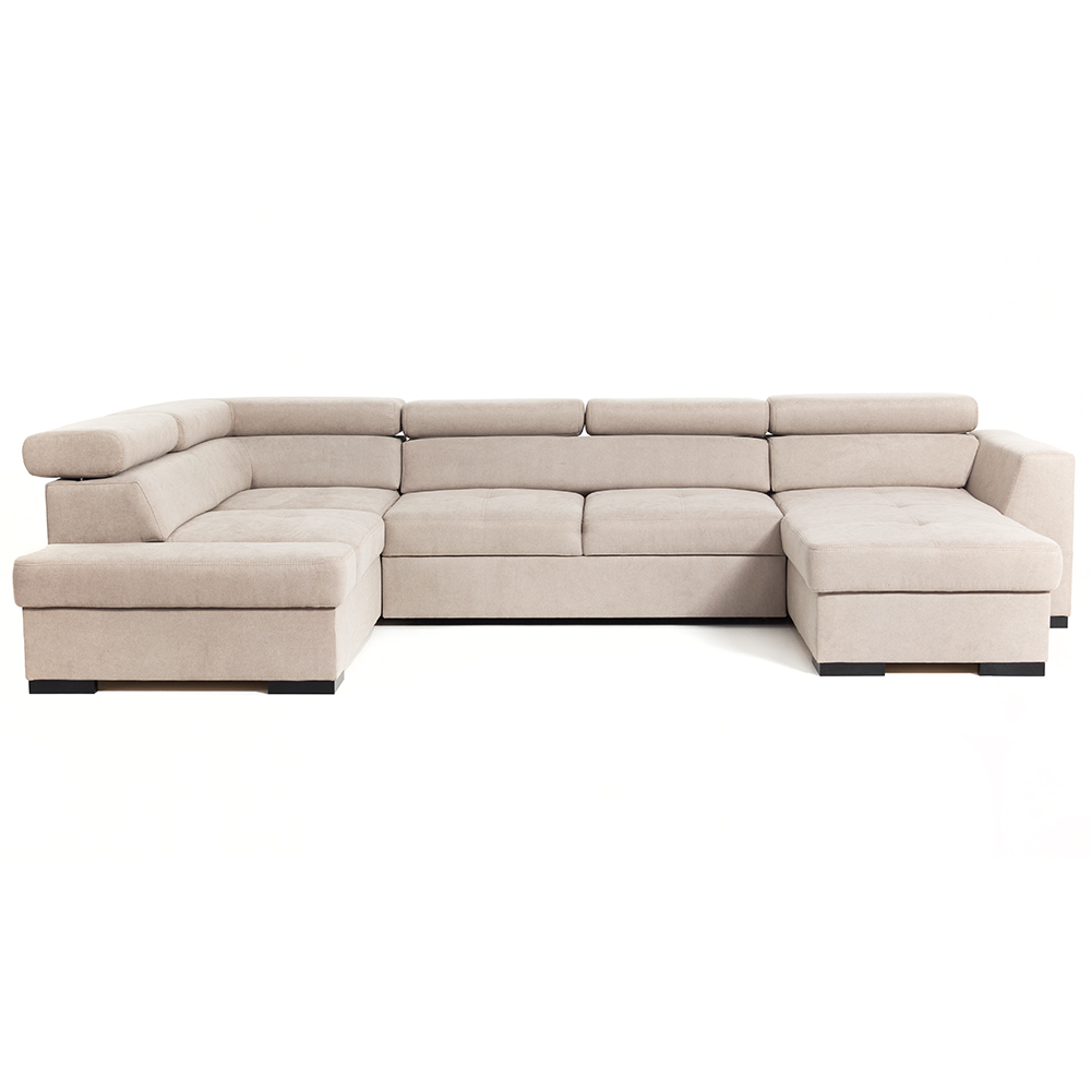 Sedací souprava NEST I | 205x345x180 cm | LEVÁ | rozkládací | tmavší béžová | POSLEDNÍ KUS