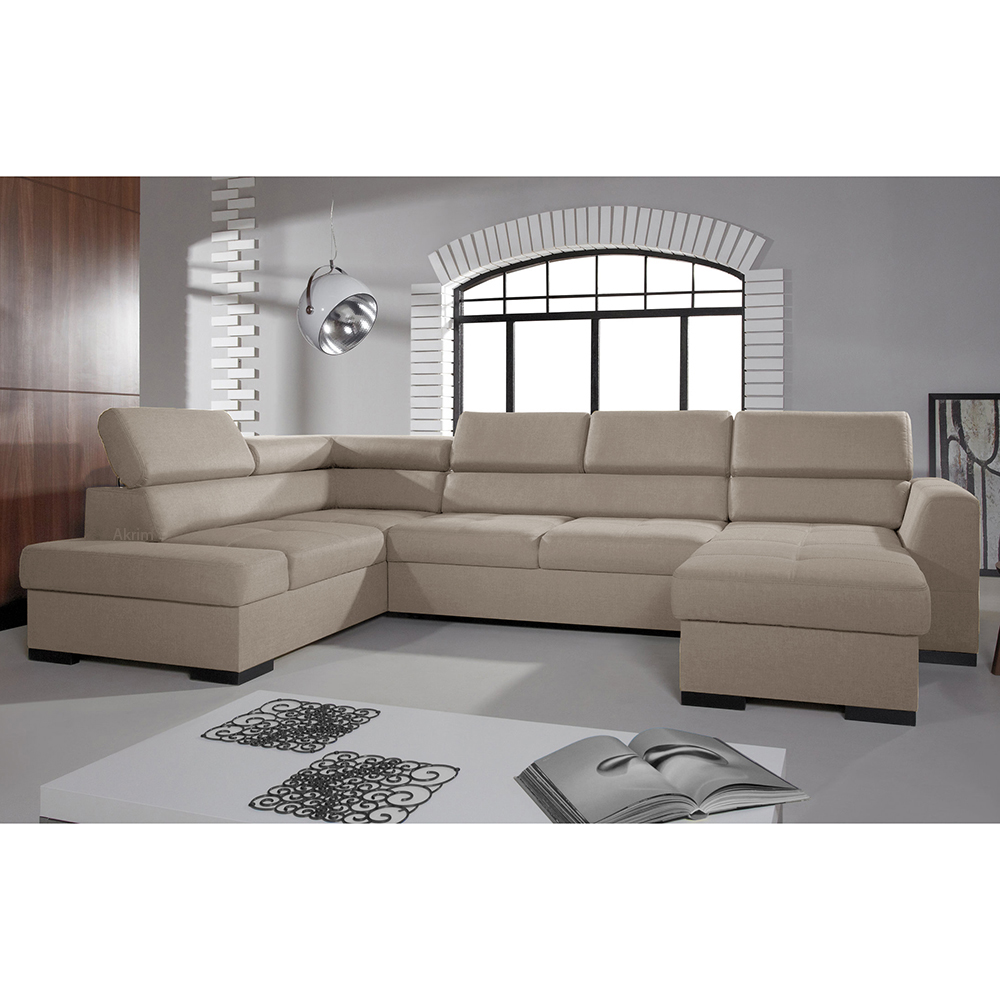 Sedací souprava NEST I | 205x345x180 cm | LEVÁ | rozkládací | tmavší béžová | POSLEDNÍ KUS