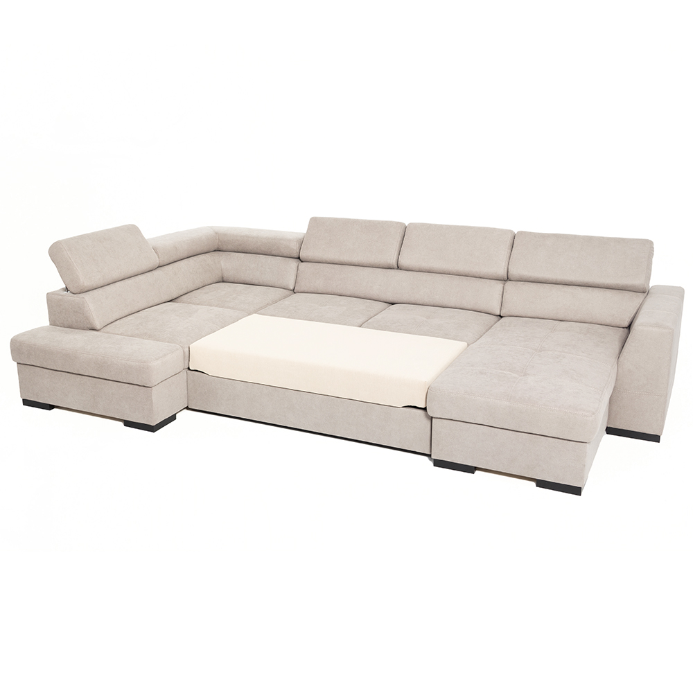 Sedací souprava NEST I | 205x345x180 cm | LEVÁ | rozkládací | světle béžová | POSLEDNÍ KUS