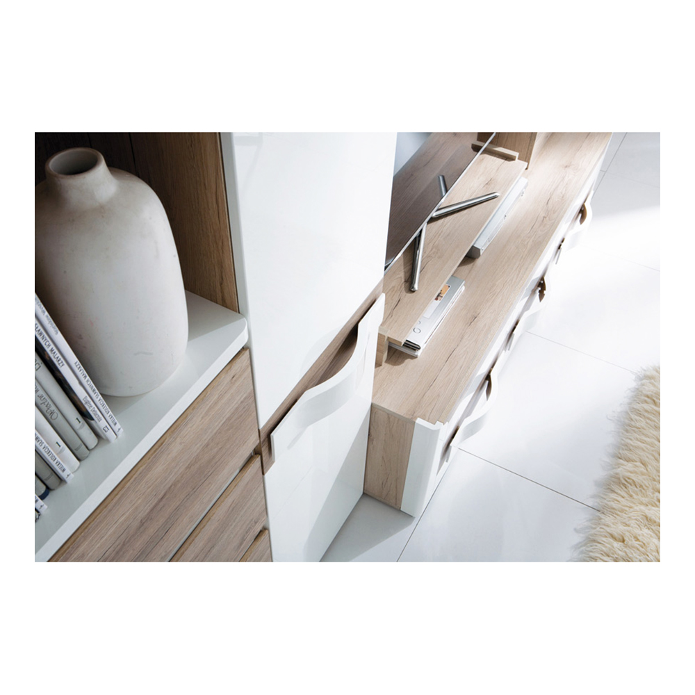 PASSIONATA | komoda PS8 | 90 cm | san remo světlé/tmavé/bílá lesk