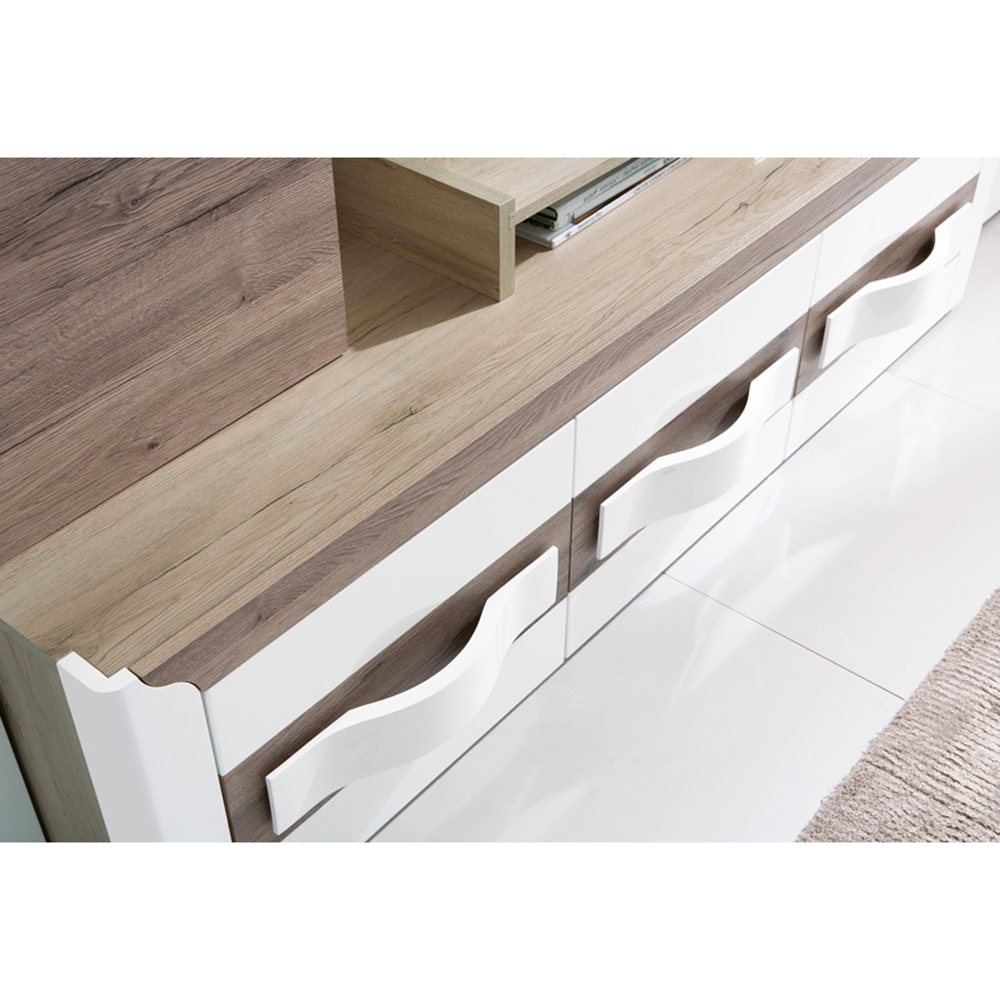 PASSIONATA | komoda PS8 | 90 cm | san remo světlé/tmavé/bílá lesk