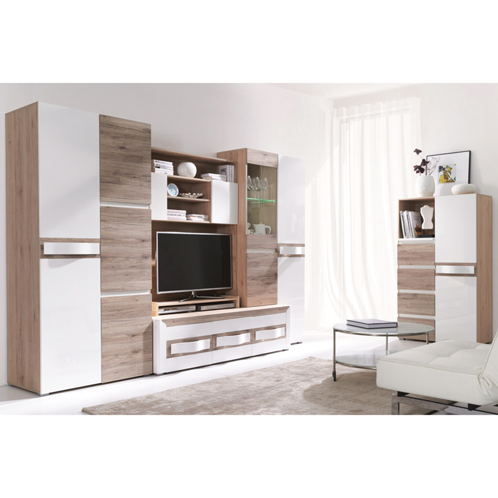 PASSIONATA | komoda PS8 | 90 cm | san remo světlé/tmavé/bílá lesk