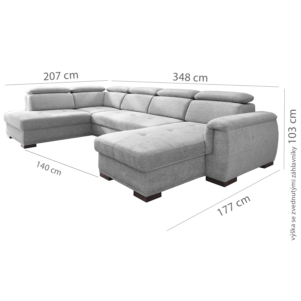 Sedací souprava UMBRIA I | 207x348x177 | levá | žlutá