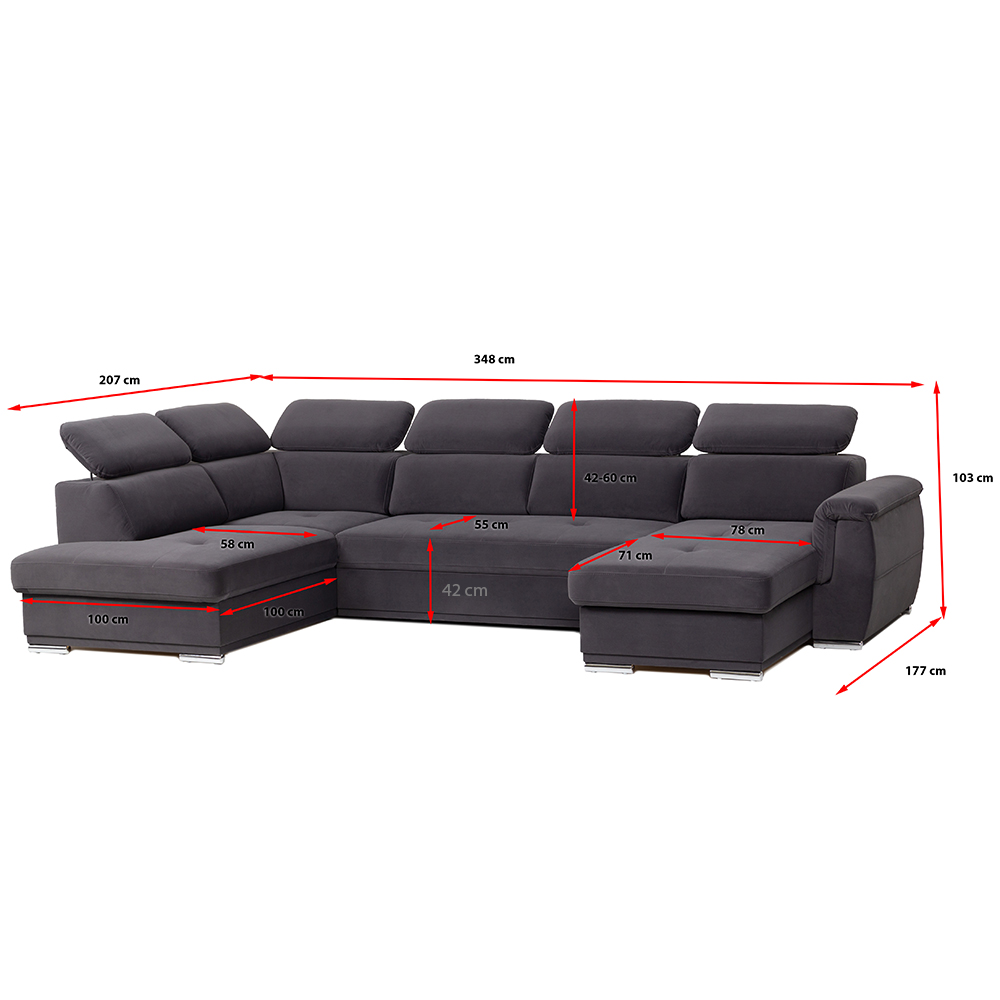 Sedací souprava UMBRIA I | 177x348x207 | pravá | tmavě zelená | POSLEDNÍ KUS