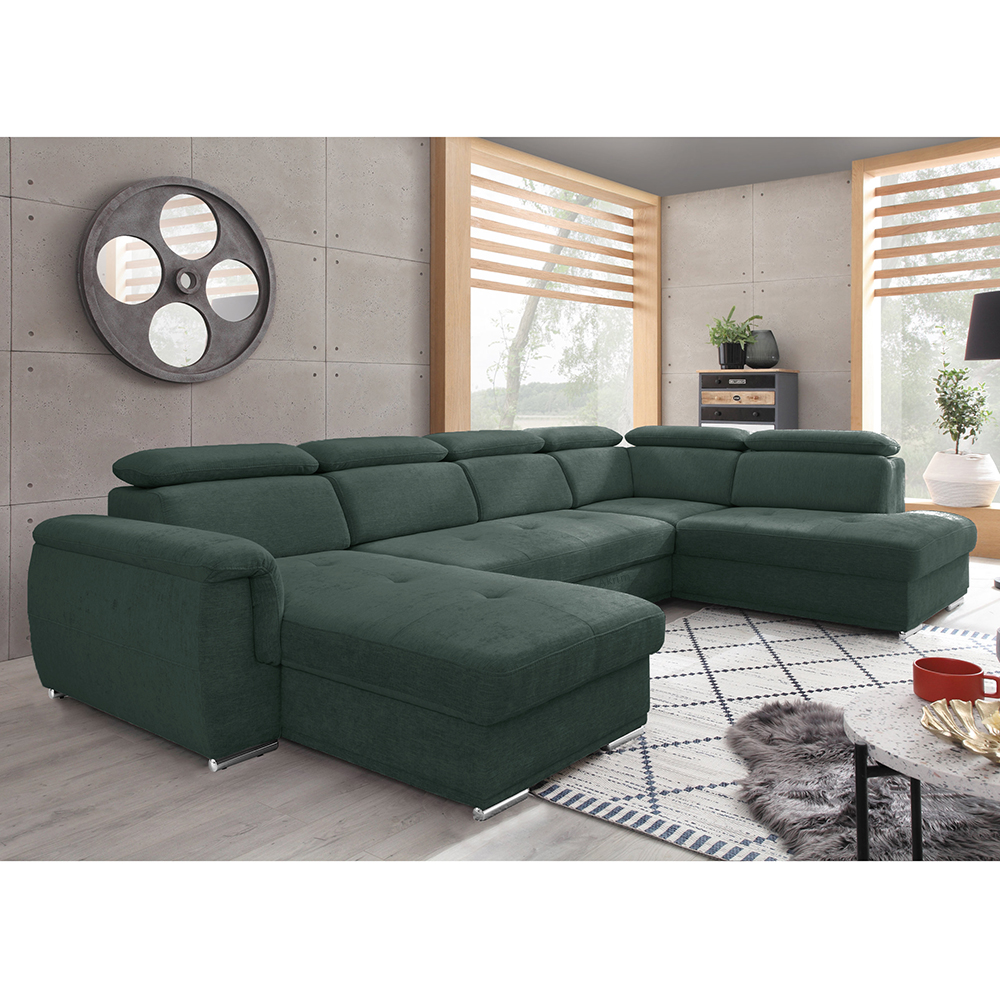 Sedací souprava UMBRIA I | 177x348x207 | pravá | tmavě zelená | POSLEDNÍ KUS