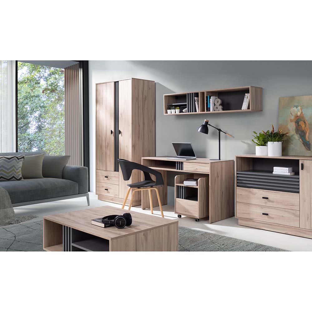 ALLMO | komoda AL07 | 120 cm | dub estana/antracit