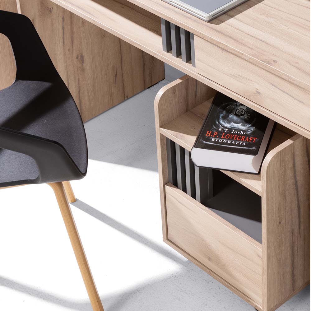 ALLMO | komoda AL07 | 120 cm | dub estana/antracit