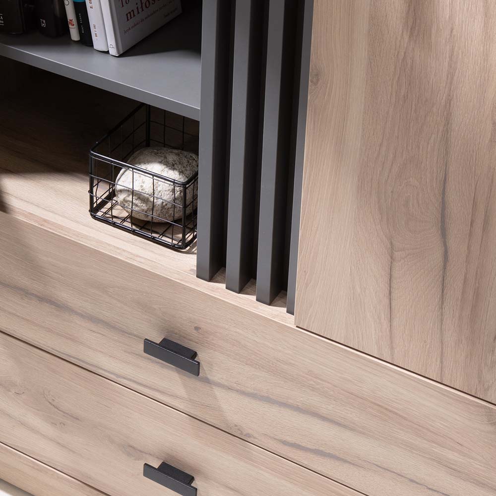 ALLMO | komoda AL07 | 120 cm | dub estana/antracit