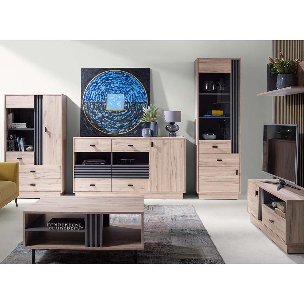 ALLMO | TV stolek AL06 | 155 cm | dub estana/antracit