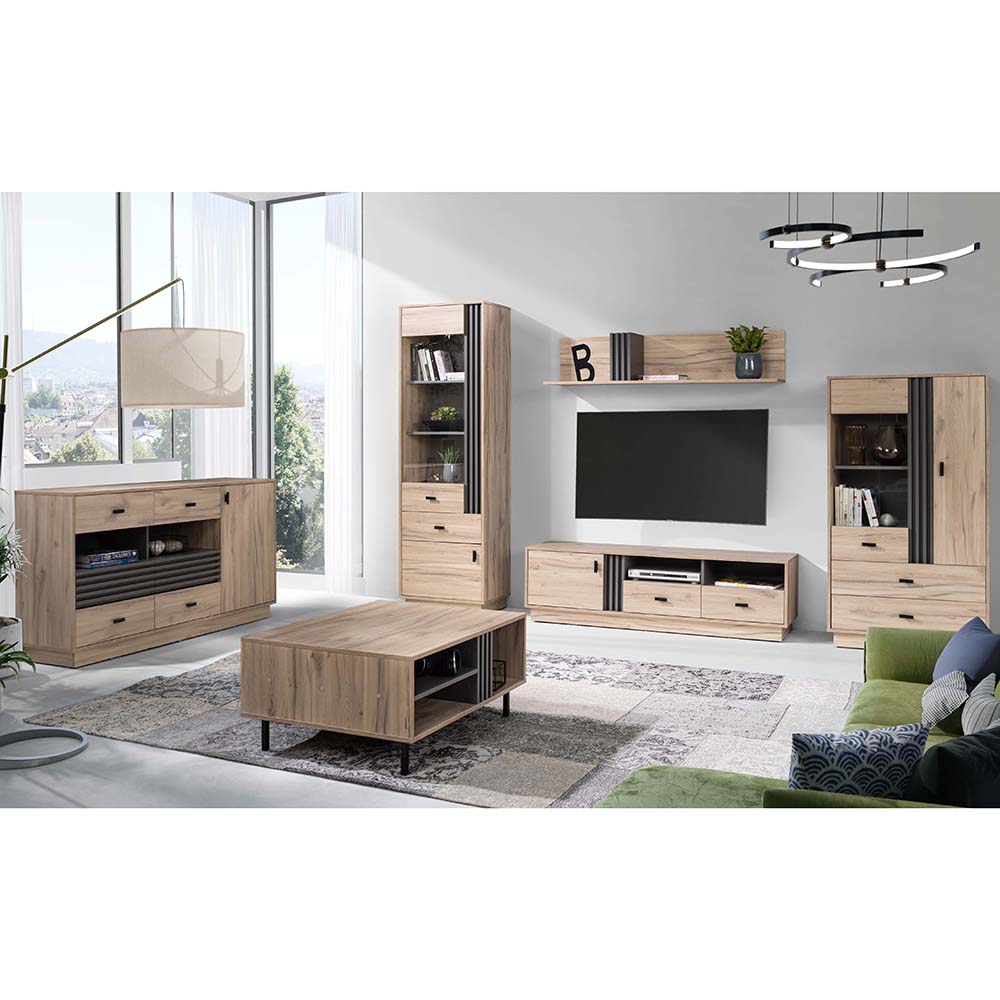 ALLMO | TV stolek AL06 | 155 cm | dub estana/antracit