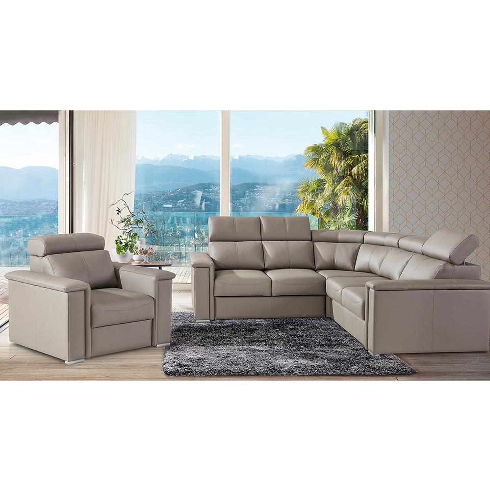 Sedací souprava TROPIC 3 | LEVÁ | kulatý roh | VÝBĚR Z PRAVÉ HOVĚZÍ KŮŽE