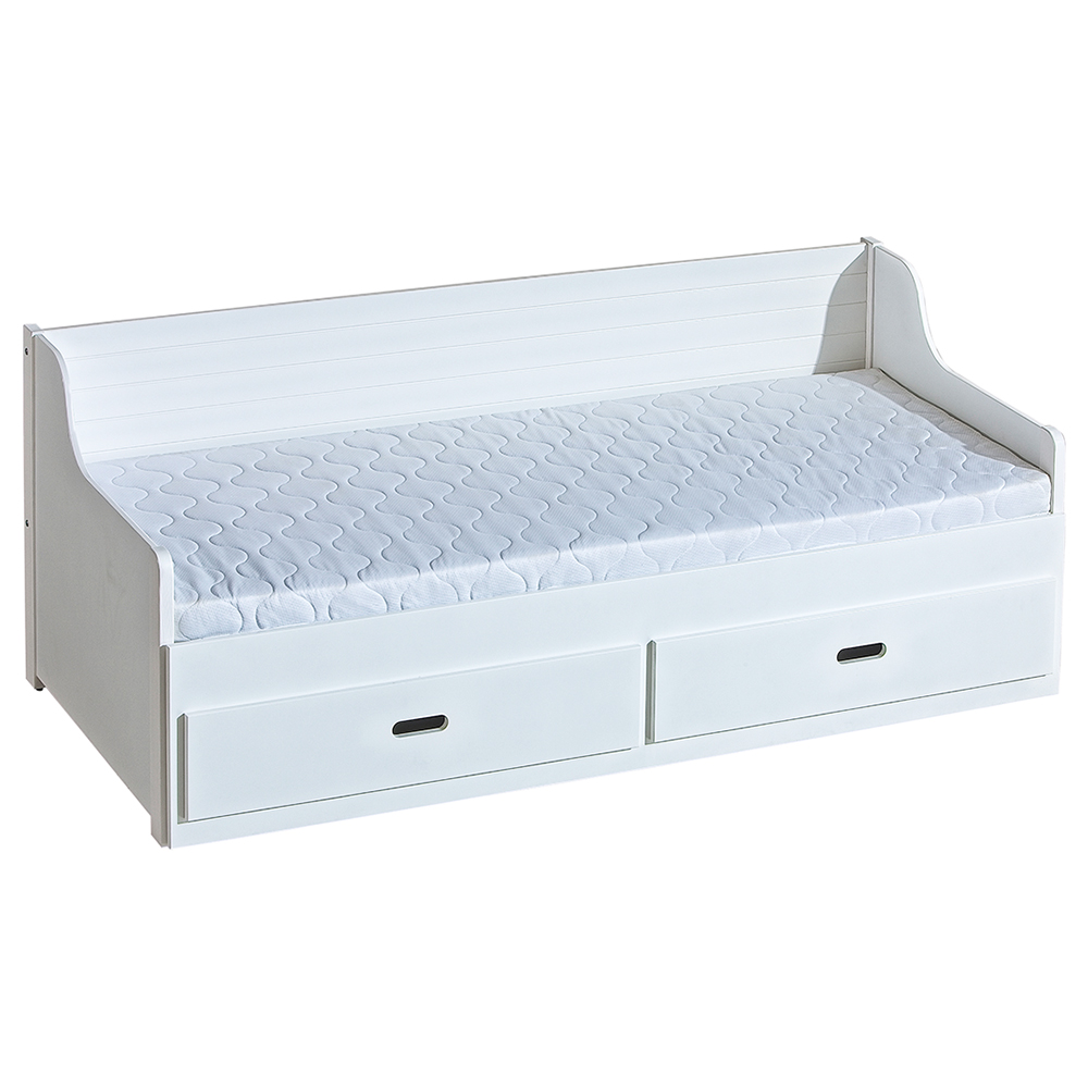 Jednolůžko SIMON | 80x200 | rozkládací | 2x rošt v ceně | DŘEVO MASIV | bílá