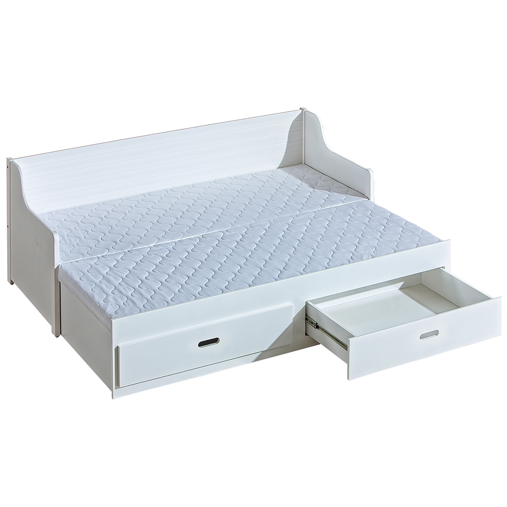 Jednolůžko SIMON | 80x200 | rozkládací | 2x rošt v ceně | DŘEVO MASIV | bílá