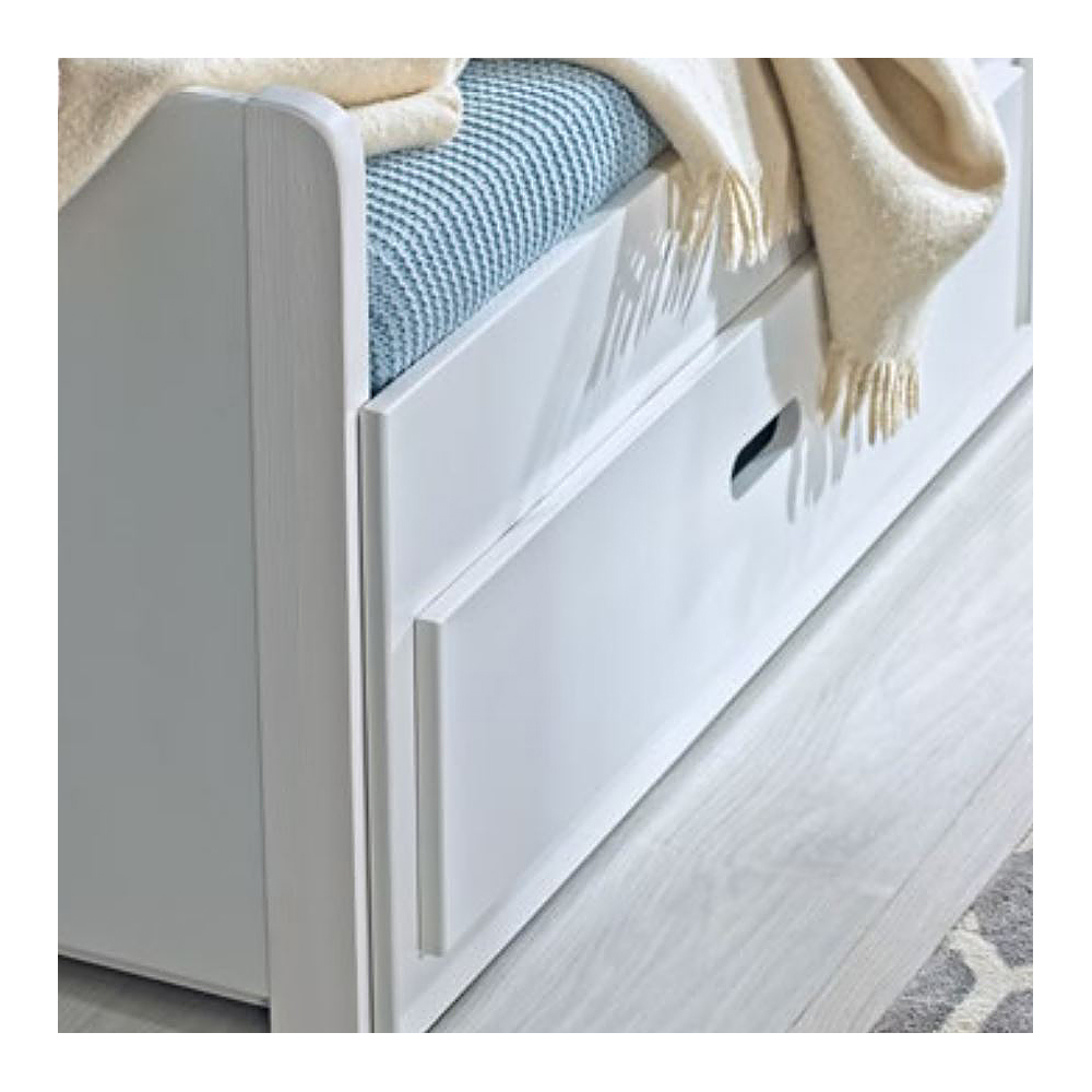 Jednolůžko SIMON | 80x200 | rozkládací | 2x rošt v ceně | DŘEVO MASIV | bílá