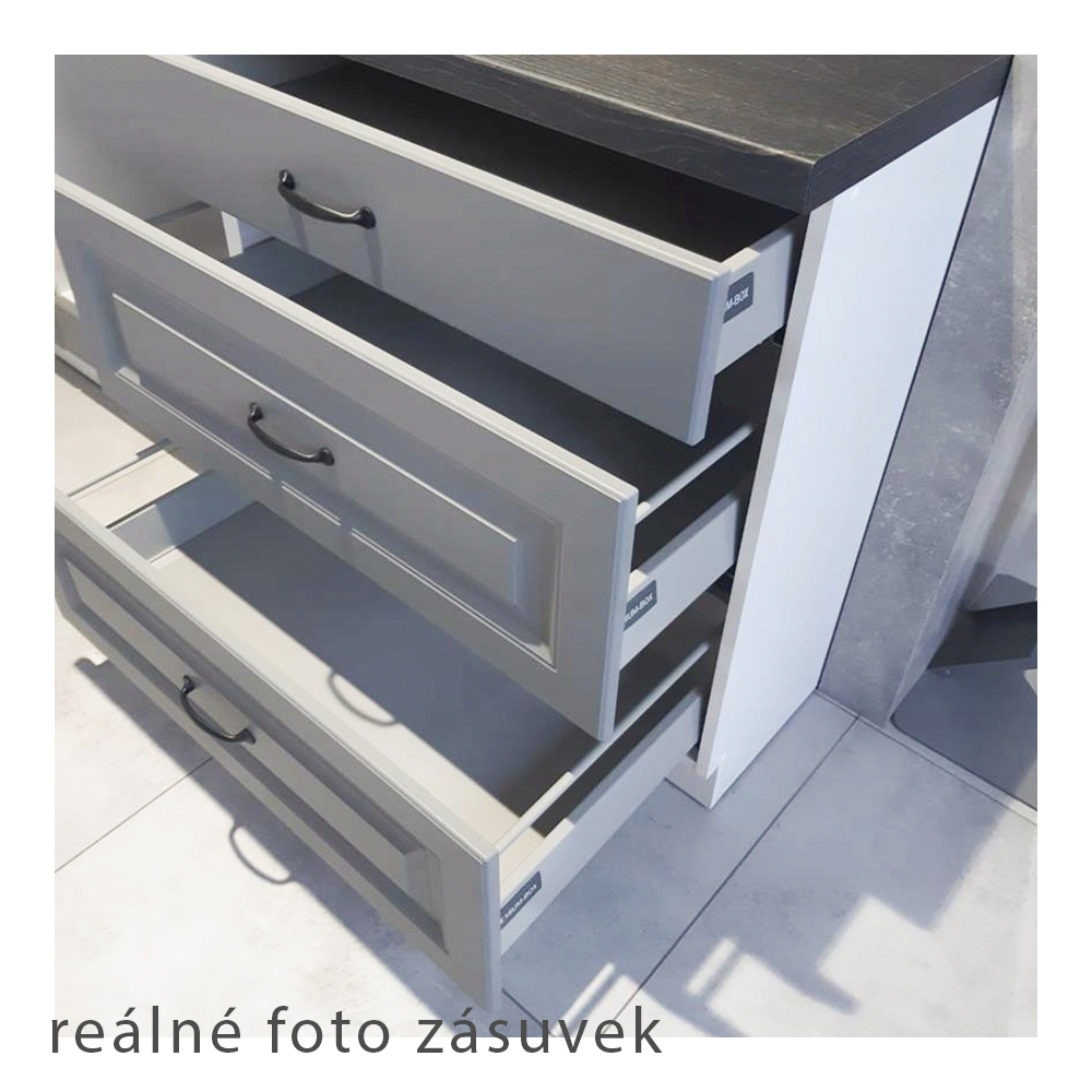 STILO bs | vysoká skříňka 60LO-210 2F na vestavnou lednici | 60 cm | bílá/šedá | UNI dvířka