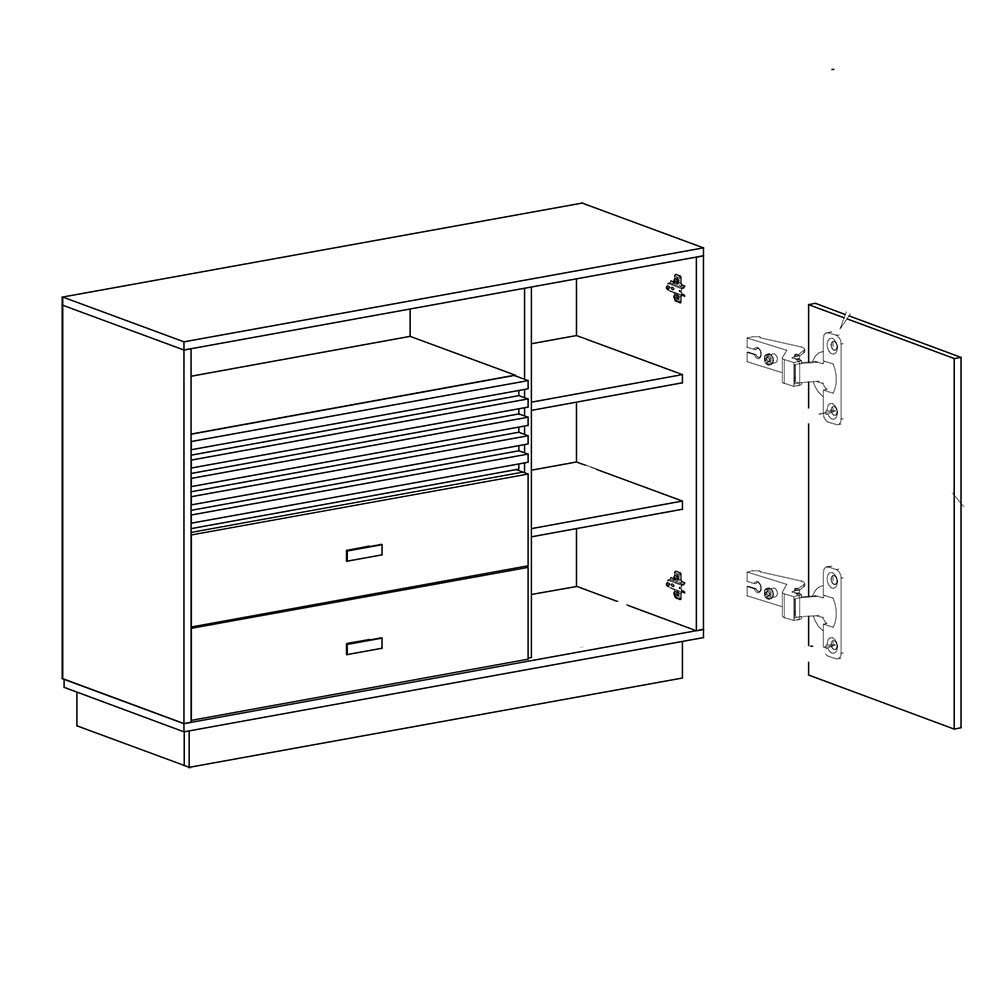Obývací stěna ALLMO | sestava C | 5 dílů | dub estana/antracit