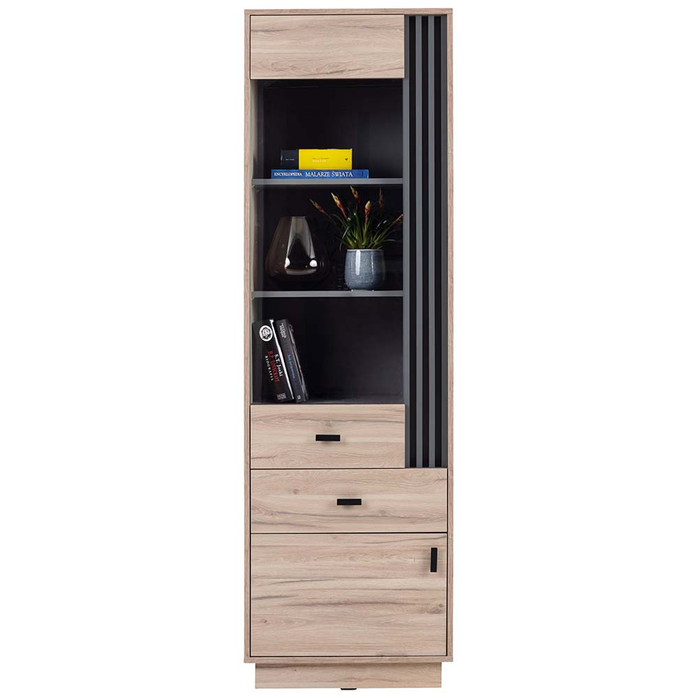 Obývací stěna ALLMO | sestava E | 6 dílů | AKČNÍ CENA | dub estana/antracit