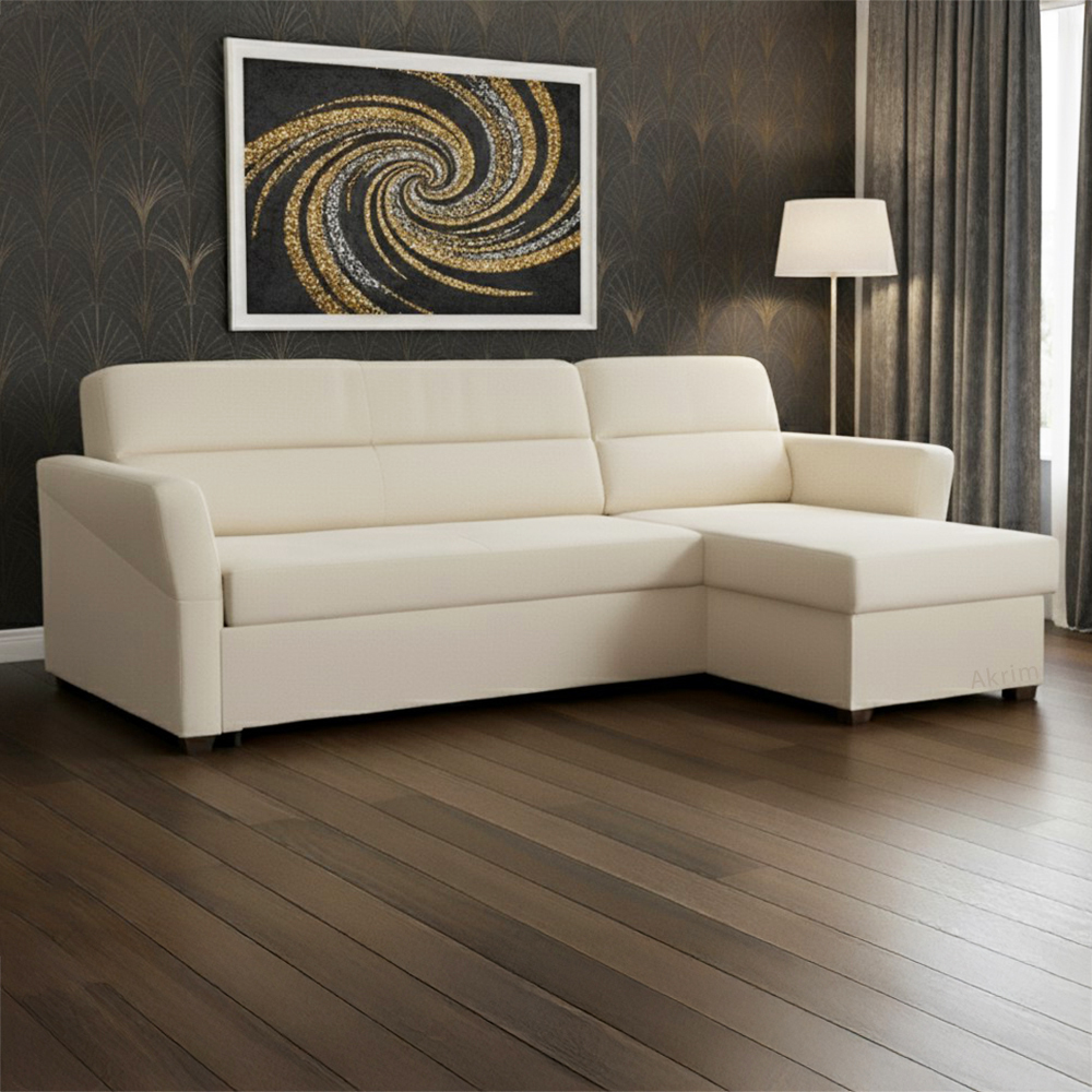 Malá sedací souprava LIVIA | 228x157 cm | PRAVÁ | rozkládací na každodenní spaní | VÝBĚR TKANIN