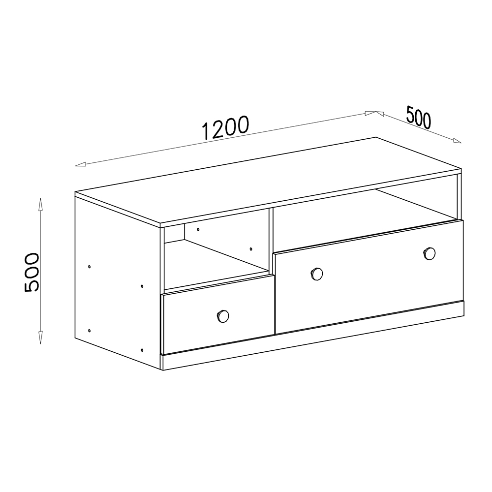 PIXEL | TV stolek PX11 | 120 cm | se zásuvkami | dub/bílá lux/šedá