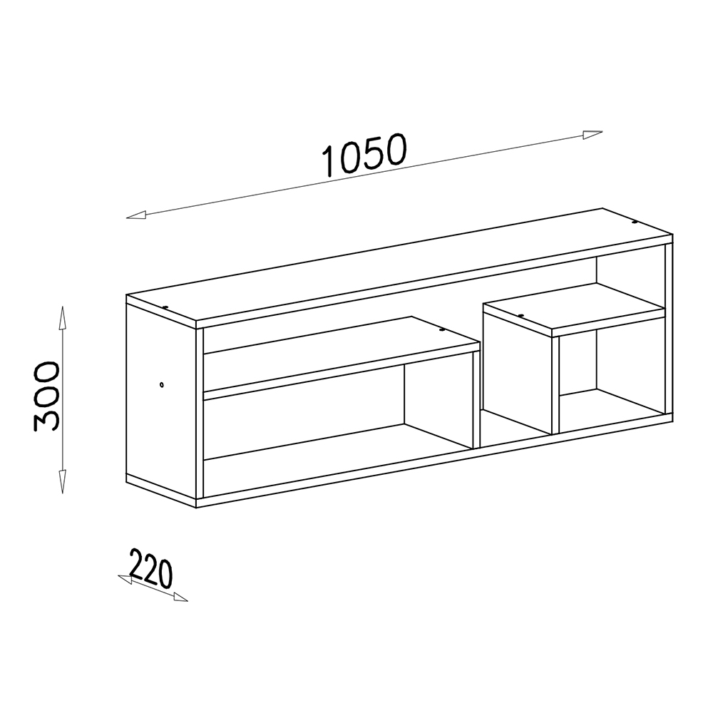 PIXEL | závěsná police PX13 | 105 cm | dub/bílá lux