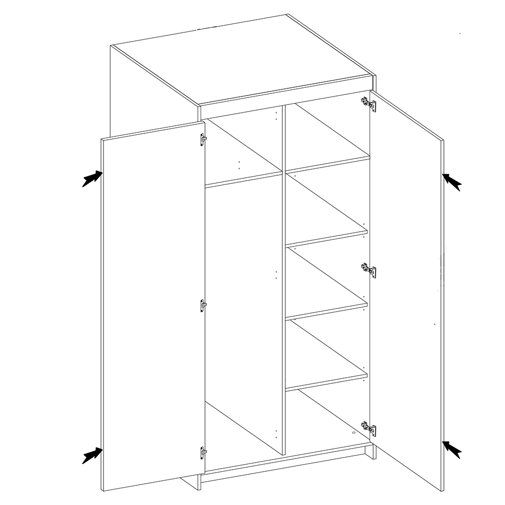 Šatní skříň ELENA + nástavce | sestava 399 cm | bílá