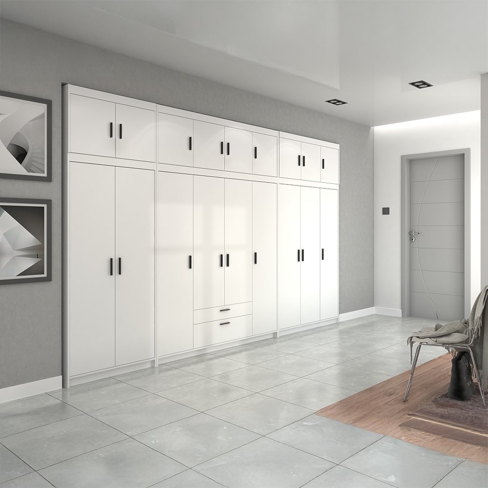 Šatní skříň ELENA + nástavce | sestava 399 cm | bílá