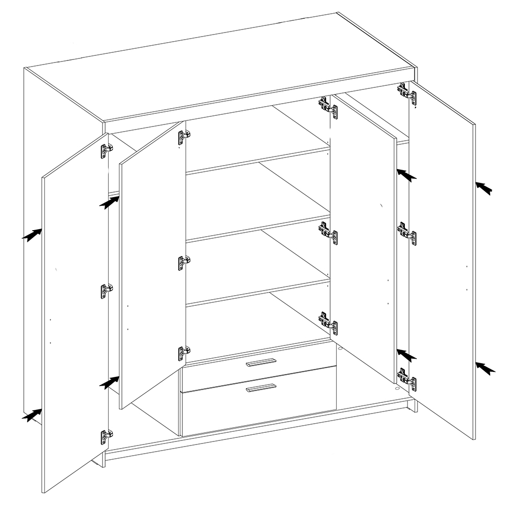 Šatní skříň ELENA + nástavce | sestava 399 cm | dub sonoma