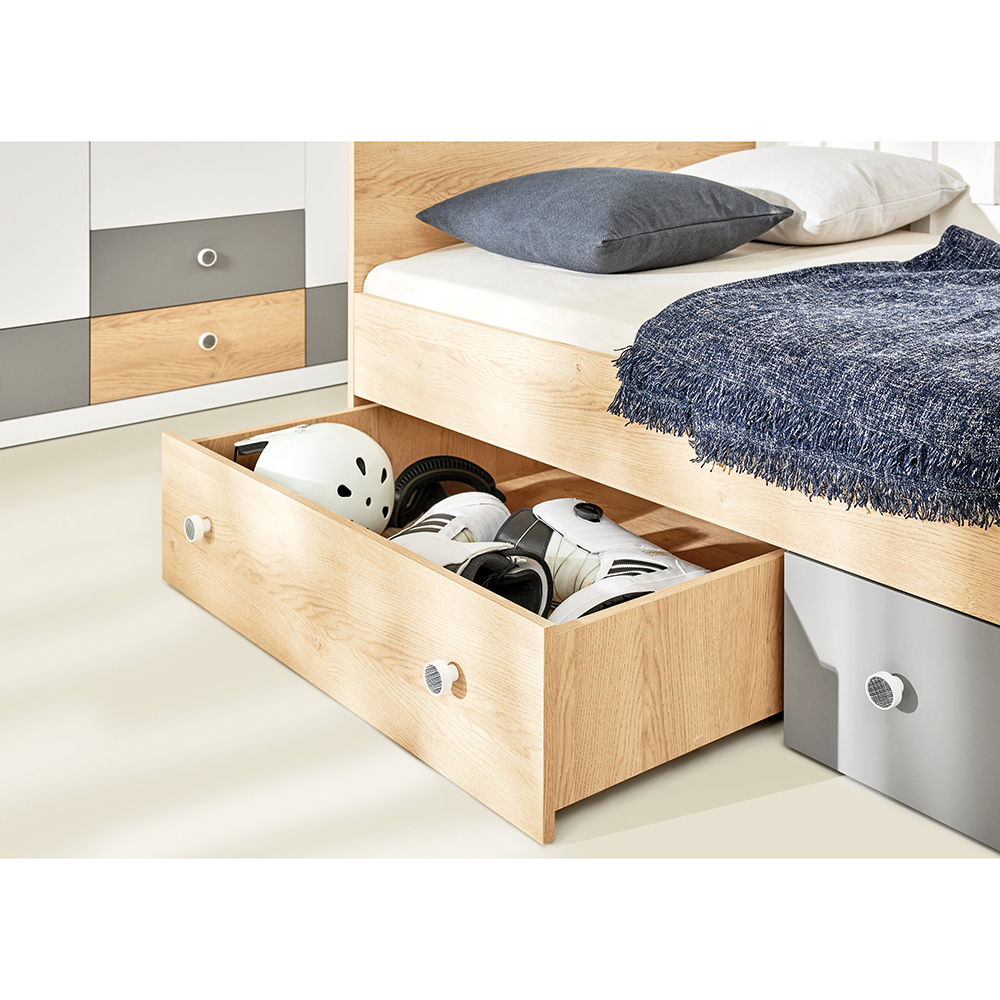 Dětský pokoj PIXEL | sestava C | 6 dílů | dub/bílá lux/šedá