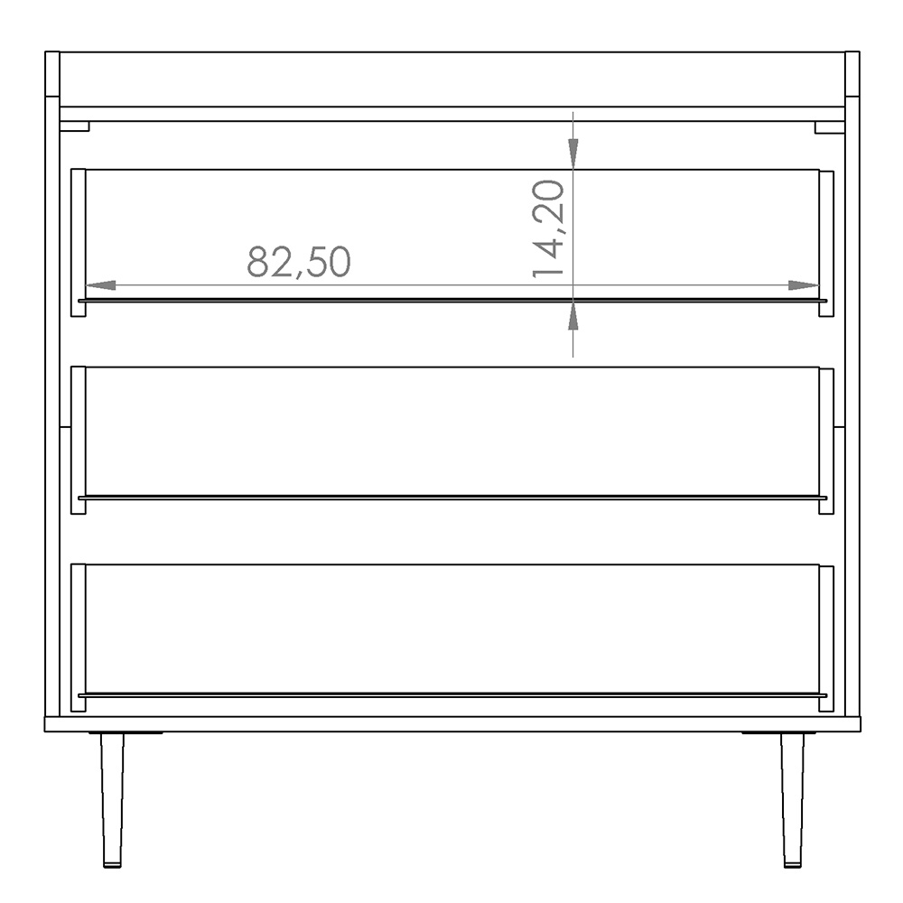 VASINA | komoda K3SZ | VS-02 | 90 cm | dub brandy castello