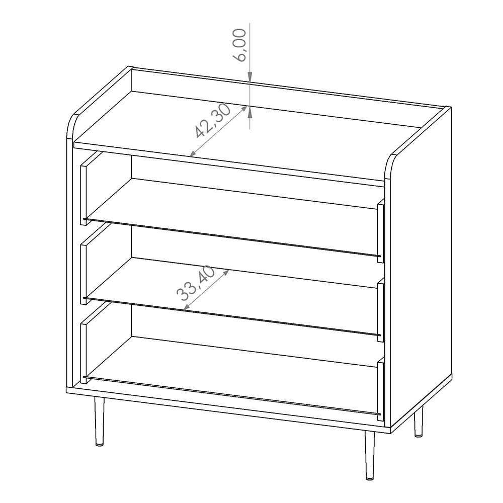 VASINA | komoda K3SZ | VS-02 | 90 cm | dub brandy castello