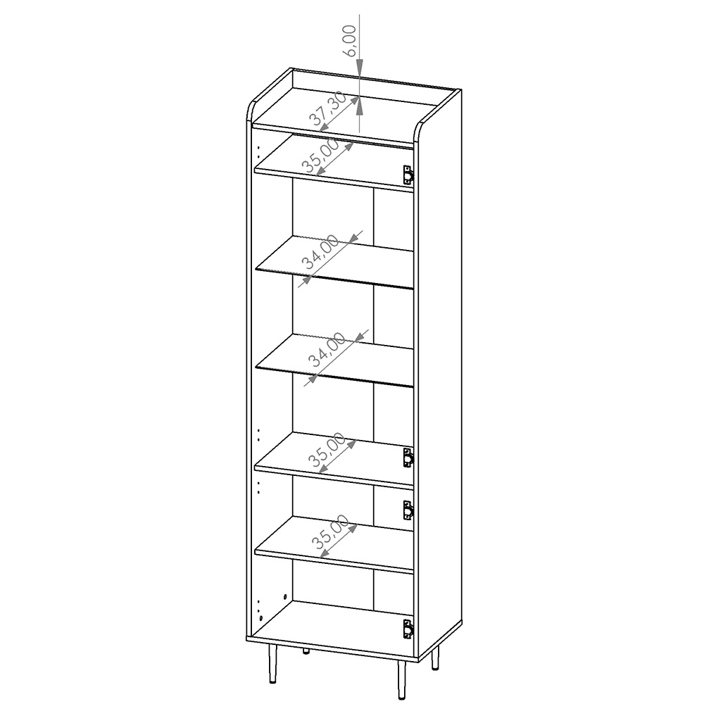VASINA | vitrína WIT60 | VS-09 | 60 cm | dub brandy castello