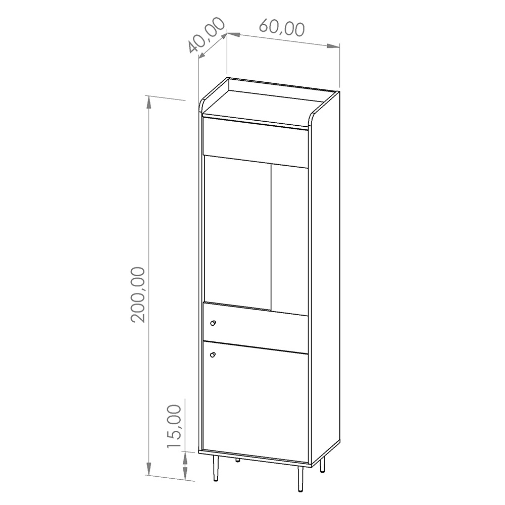 VASINA | vitrína WIT60 | VS-09 | 60 cm | dub brandy castello
