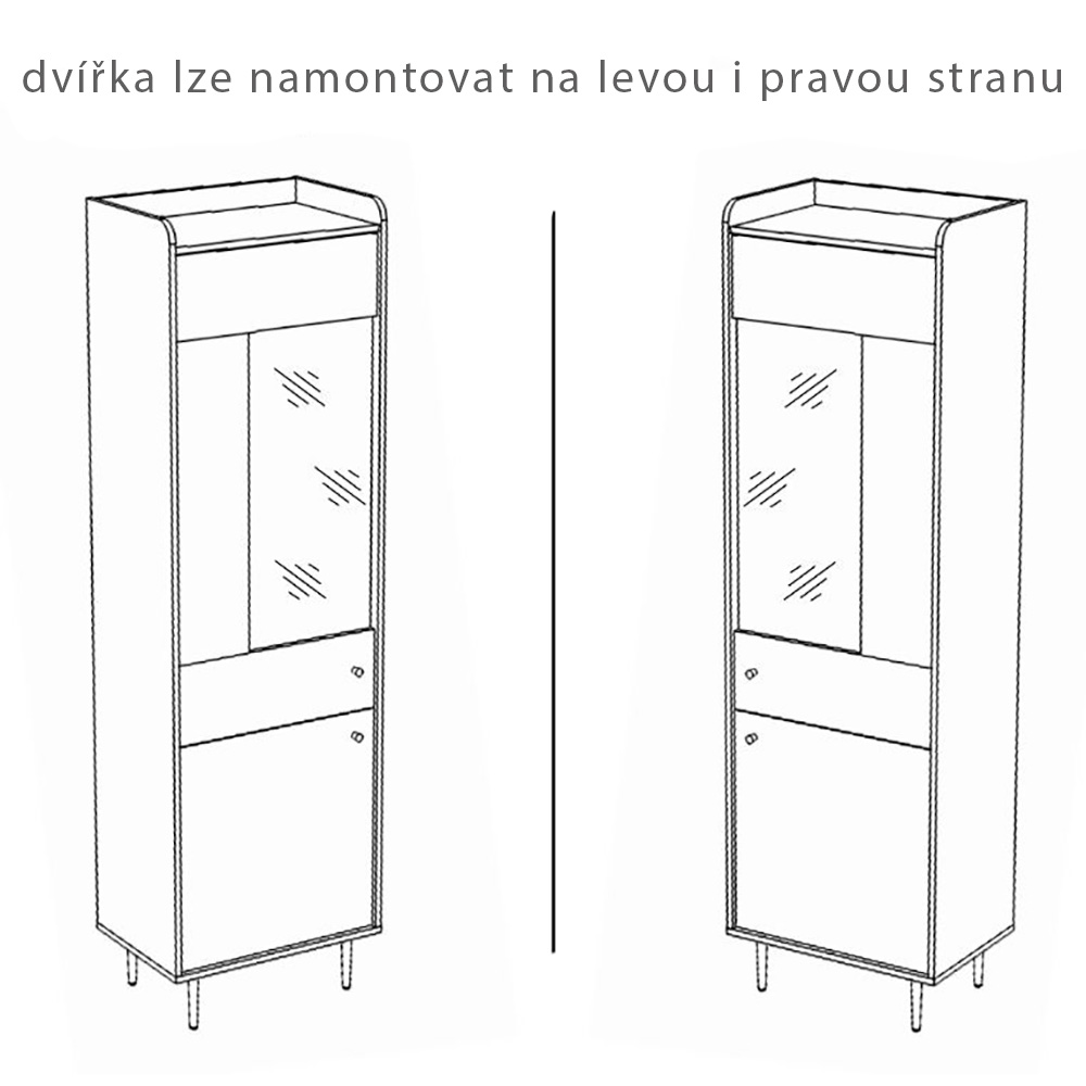 VASINA | vitrína WIT60 | VS-09 | 60 cm | dub brandy castello