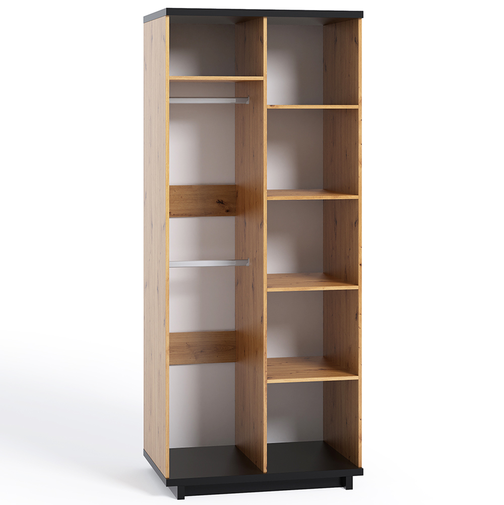 INES | šatní skříň SZ2D | IN-09 | 90 cm | artisan/černá