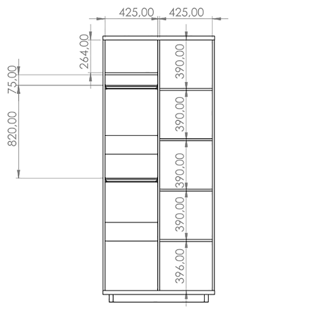 INES | šatní skříň SZ2D | IN-09 | 90 cm | artisan/černá