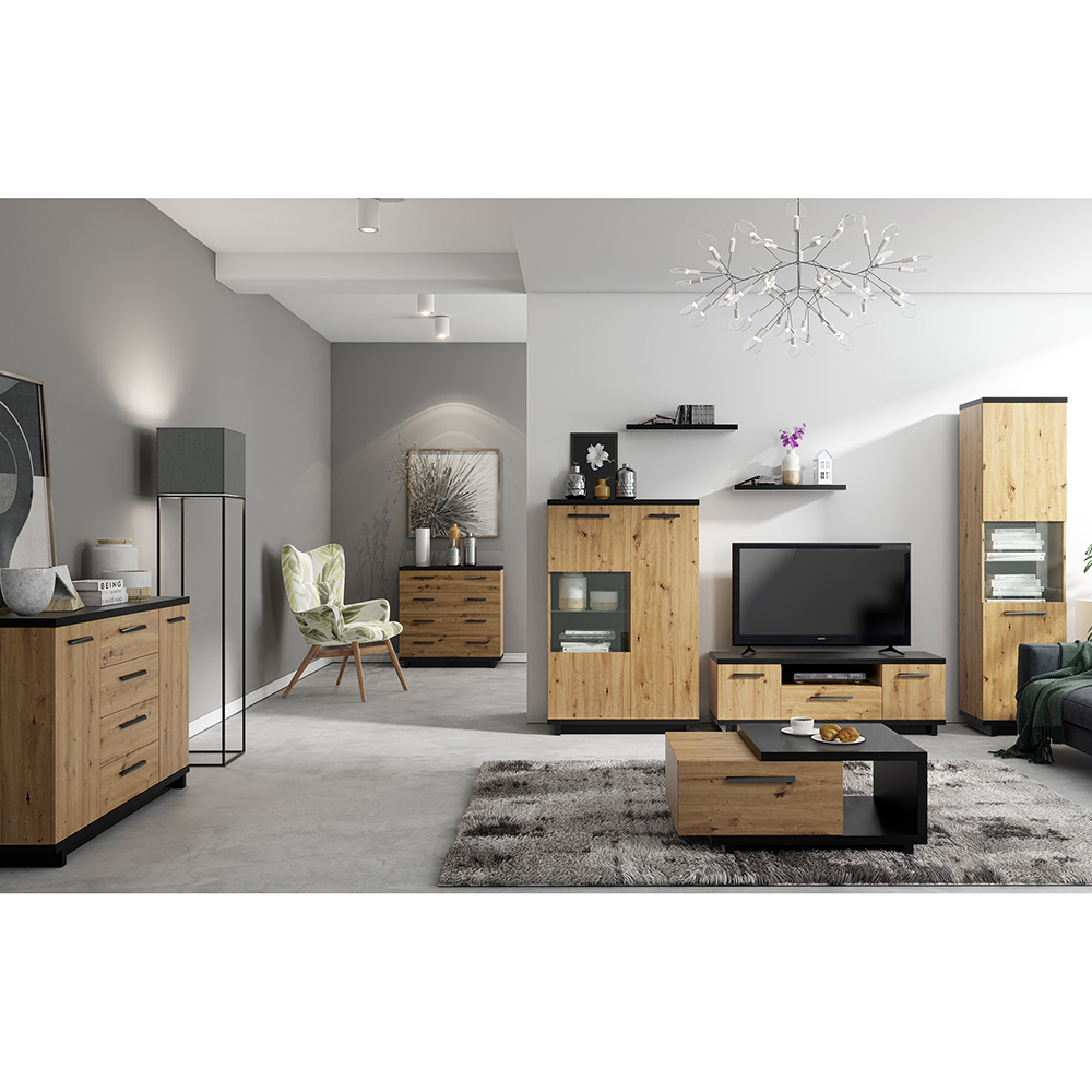 INES | šatní skříň SZ4D | IN-10 | 180 cm | artisan/černá