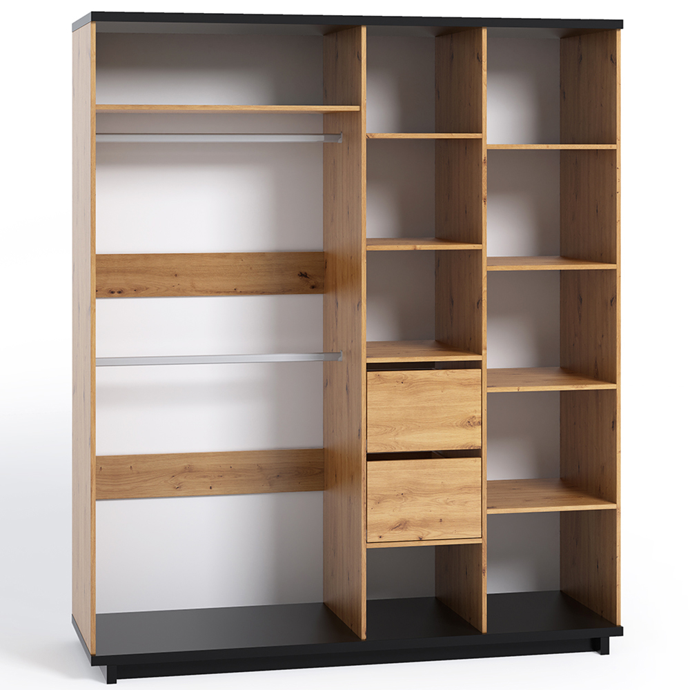 INES | šatní skříň SZ4D | IN-10 | 180 cm | artisan/černá