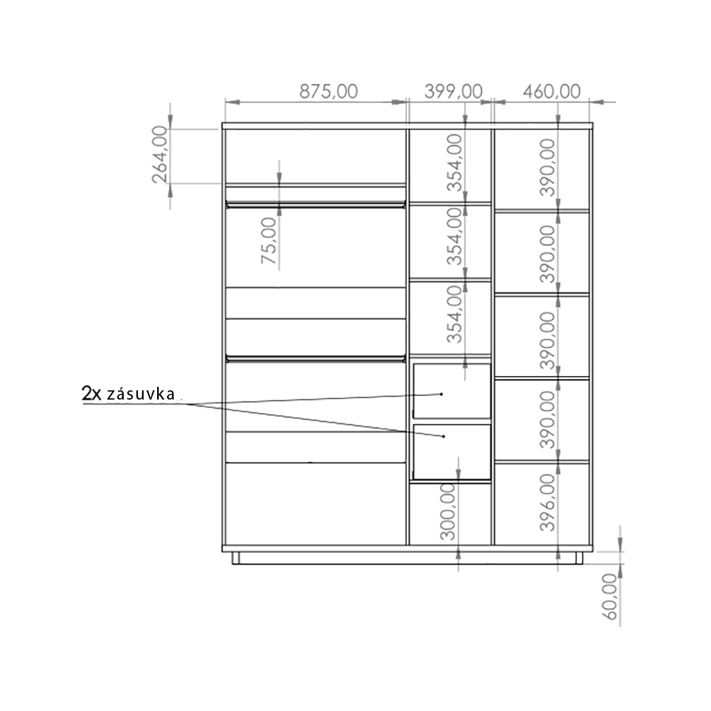 INES | šatní skříň SZ4D | IN-10 | 180 cm | artisan/černá