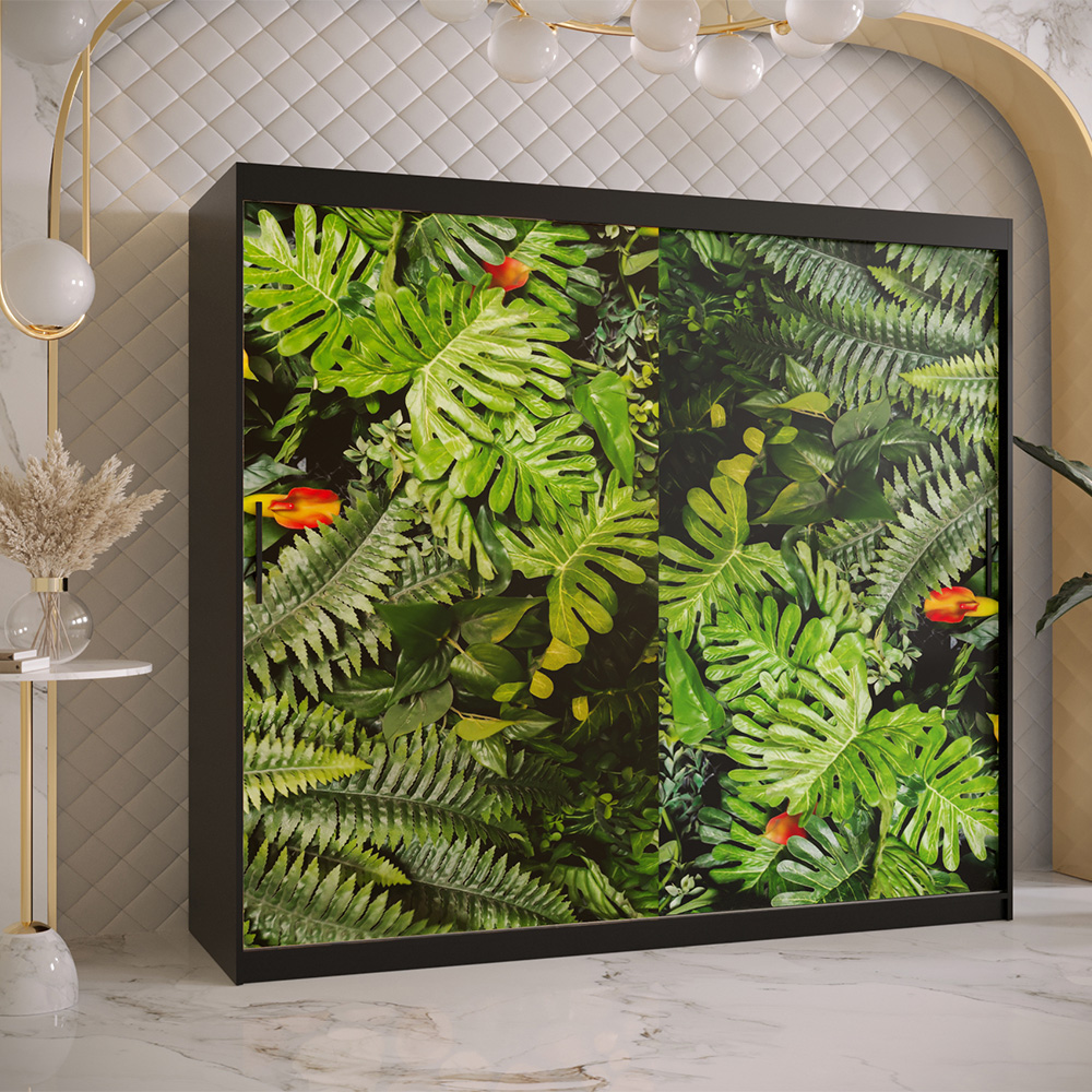 Šatní skříň Paproč 1 | 200 cm | černá