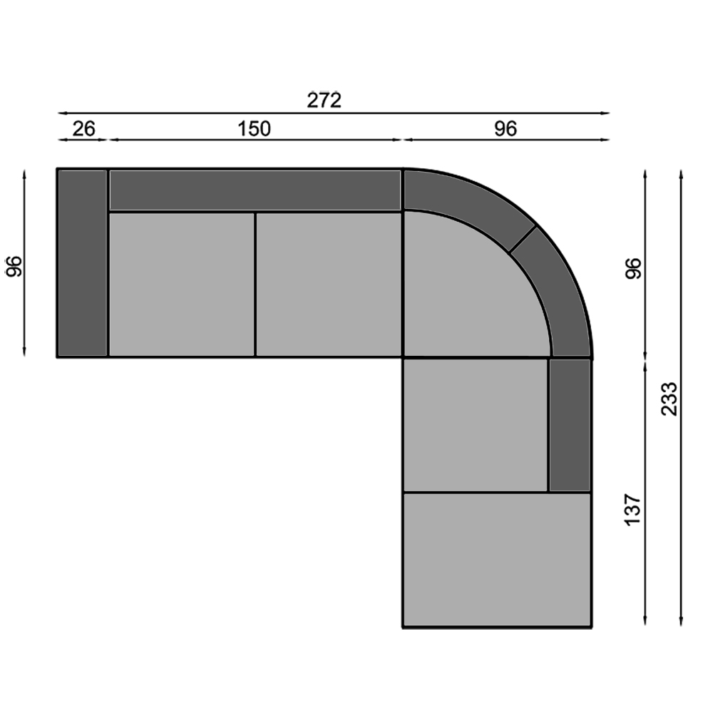Sedací souprava OSKAR 2 | 272x233 | rozkládací | VÝBĚR Z PRAVÉ HOVĚZÍ KŮŽE
