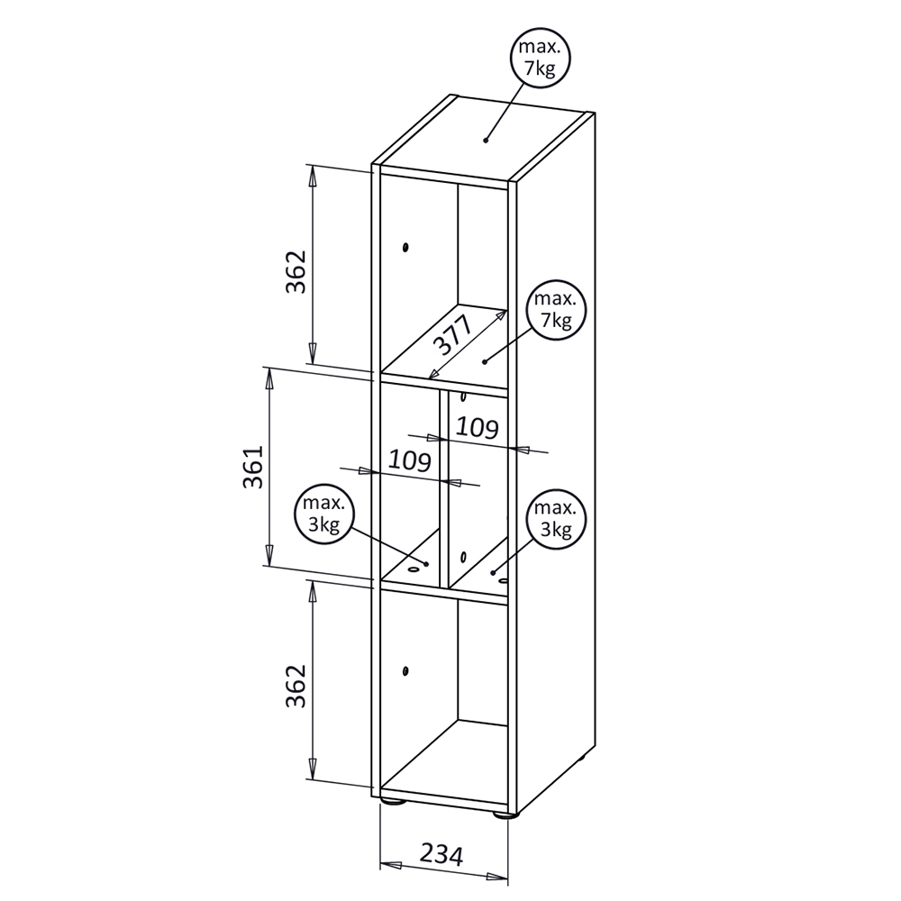 MELO | regál ME3 | 26,6 cm | artisan