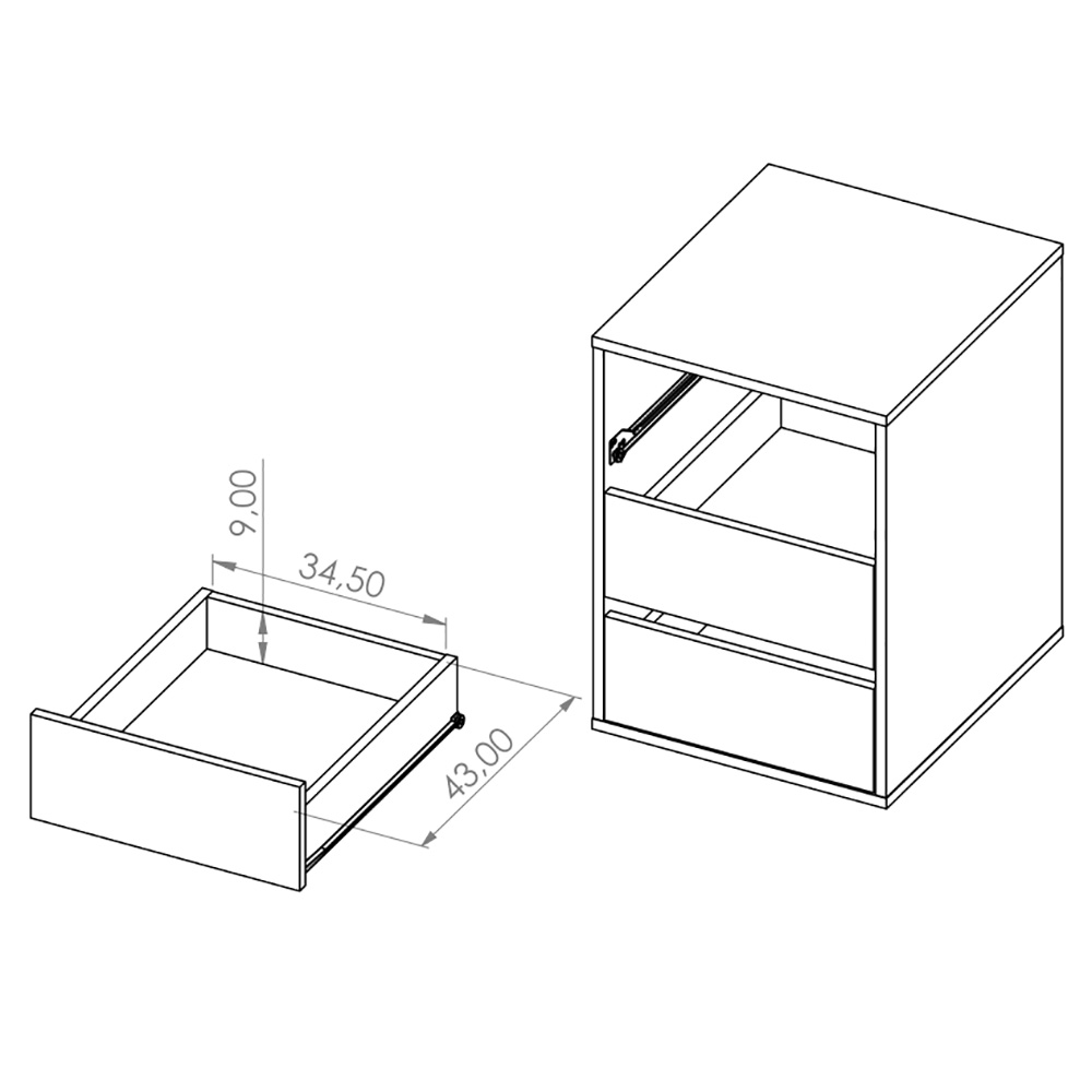 BONO a | kontejner do skříně | 44 cm | artisan