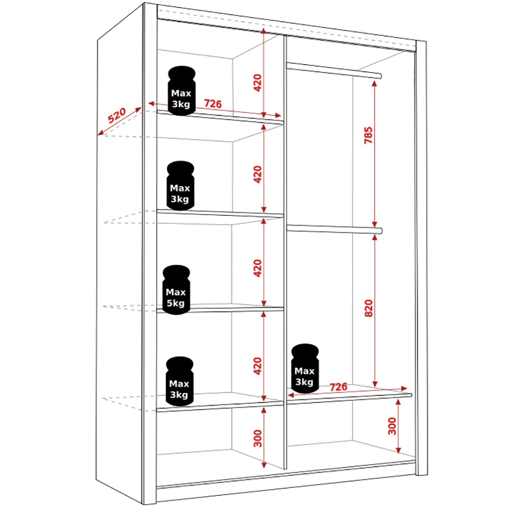 BONO a | šatní skříň | 180 cm | se zrcadlem | artisan