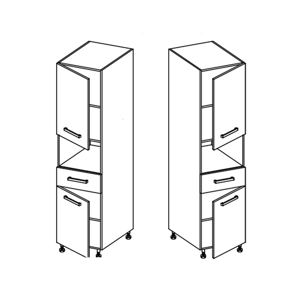 GLAMOUR z | vysoká skříňka GLA-20D pro vestavnou troubu | 60 cm | zelená mat