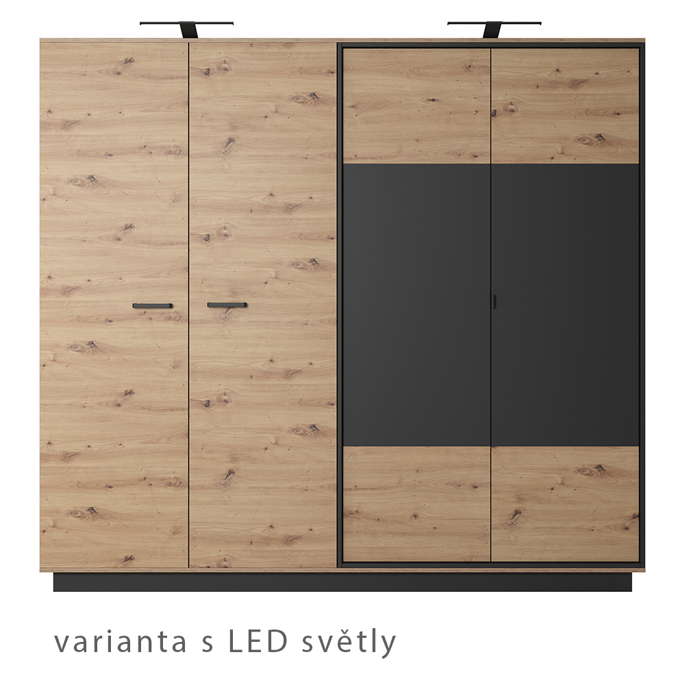 NEST | šatní skříň | 220 cm | artisan/antracit