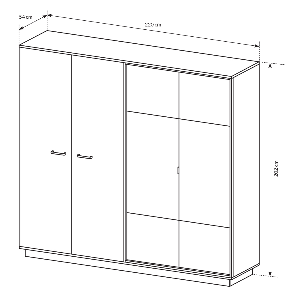 NEST | šatní skříň | 220 cm | artisan/antracit