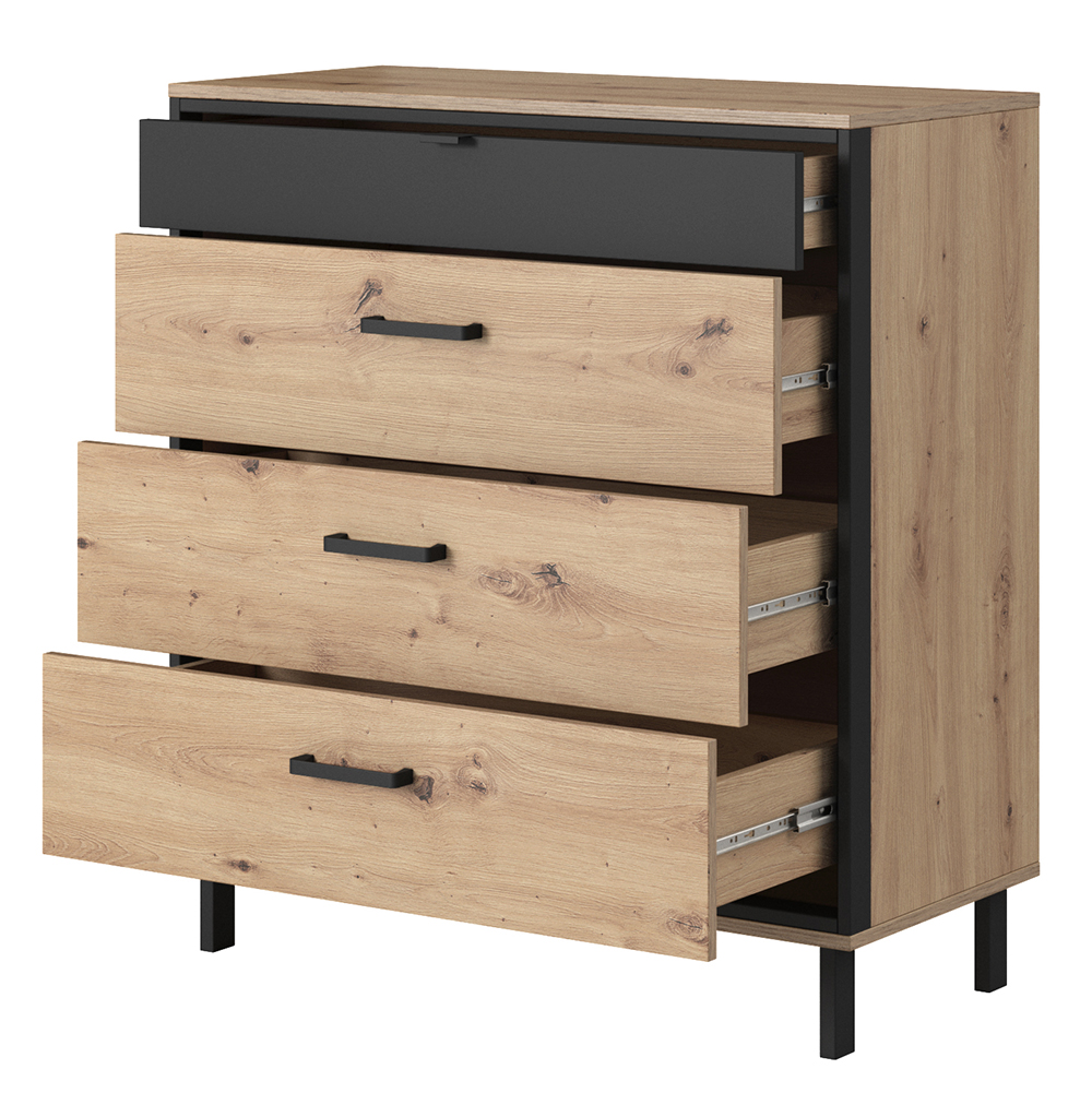 NEST | komoda 4S | 90 cm | artisan/antracit | POSLEDNÍ KUS