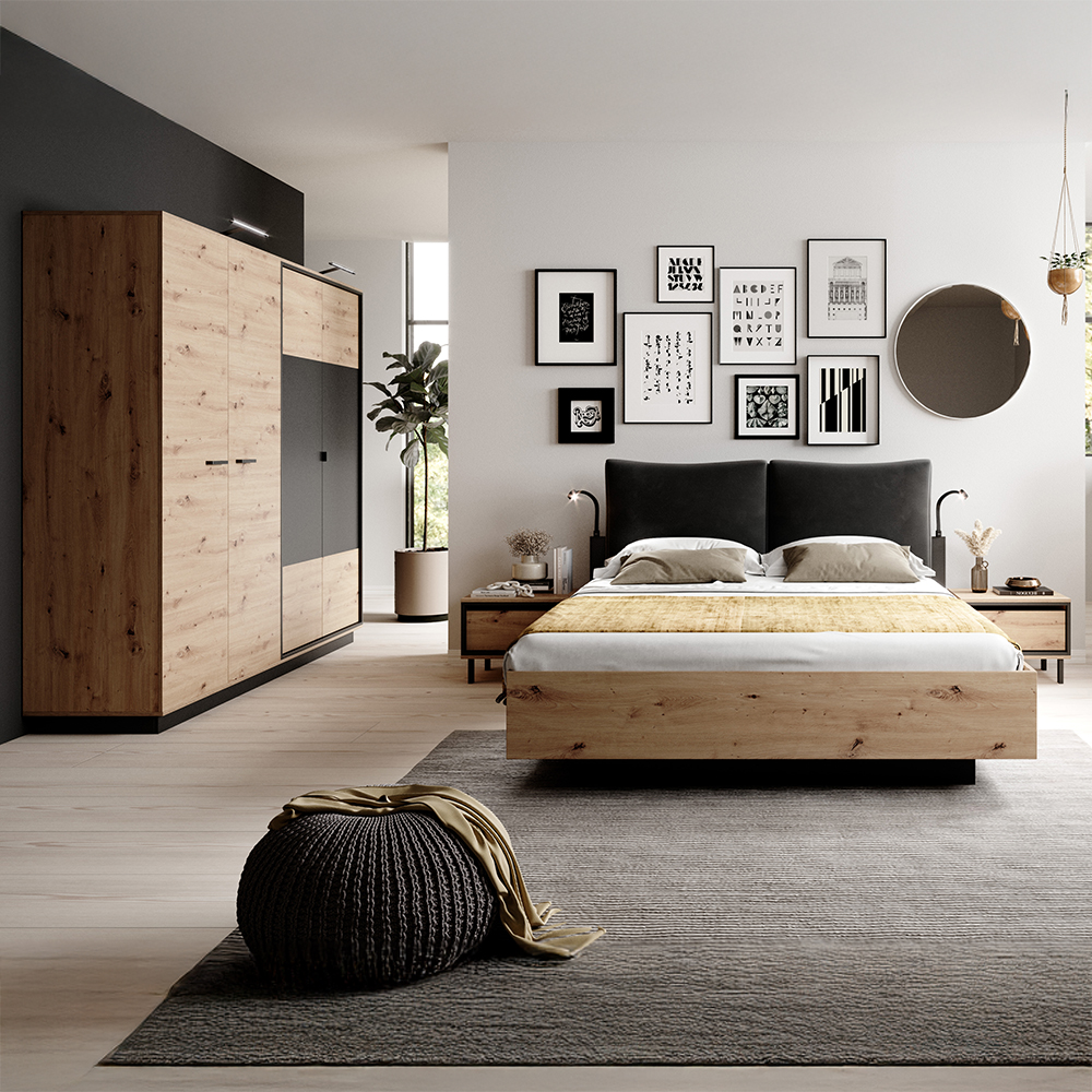 Ložnice NEST | 4 díly | artisan/antracit